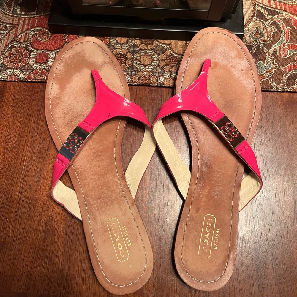 Classic Coach Thong Sandals 10B